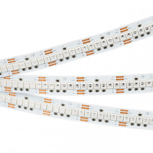 Лента RT-G240-12mm 24V RGB (18 W/m, IP20, 3838, 5m) 028257(2), Гибкая лента LUX, светодиоды smd 3838, 240шт/м (1200шт на 5м), белая плата 12мм, скотч 3М. Цвет RGB. Питание 24V, мощность 18 Вт/м (90 Вт на 5м), угол 120°. Размеры 5000х12x1.9мм. Мин.отрезок 25мм, 6 шт светодиодов. Пакет 5м. Цена за 1м. Рекомендуется уст