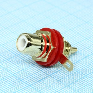 RS-115G/R-EN-DH, RCA гнездо блочное, разъем типа "тюльпан" (зол.)