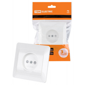 Розетка 2П с защ. шт. 10А 250В белая "Ильмень" SQ1823-0013