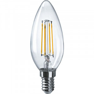Лампа светодиодная филаментная 80 895 OLL-F-C35-10-230-4K-E14 10Вт свеча прозрачная 4000К нейтр. бел. E14 1000лм 220-240В 80895