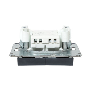 Механизм выключателя, двухклавишный, графит Эпика EKF UP1-SWG-20