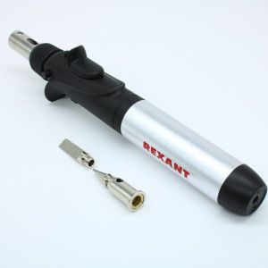 Паяльник газовый с пьезоподжигом 17мл, две сменные насадки, 210°-400°С, нагрев до 1300°С