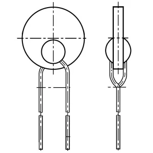 B59774B0115A070, PTC-термистор (позистоp) 1.1кОм ±25% двухвыводной радиальный полоса