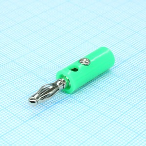 BP-214-GN-EN, Штекер BANANA PLUG зелёный
