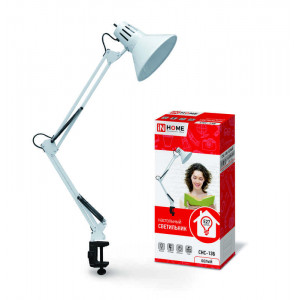 Светильник настольный под лампу СНС 13Б на струбцине 60Вт E27 230В бел. (коробка) 4690612012728