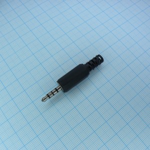 TRRS 3.5 (mini plug) штекер, Стерео аудио штекер 3.5 мм 4х контактное, монтаж на кабель