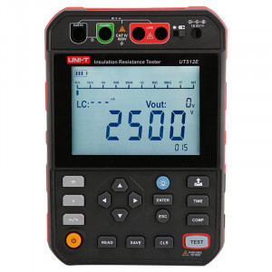 UT512E, Измеритель сопротивления изоляции 2.5ТОм до 2500В,  память на 999 значений, CAT IV 600 В