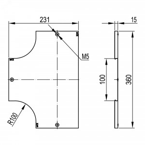 Крышка на ответвитель DPT Т-образный горизонтальный осн.100 в комплекте с метизами и пластинами PTCE 38042K