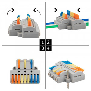 Клемма СМК 3х3 проходная разветвительная 3 полюса, с монтажной площадкой (1 ввод, 3 вывода на полюс) 07-5232