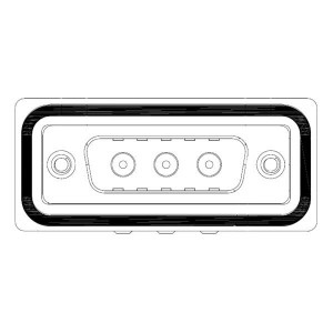 CDFR3W3113L411, Соединители D-Sub со смешанными контактами 3W3 R/A solder M FL 4-40 int thrd 40 Amp