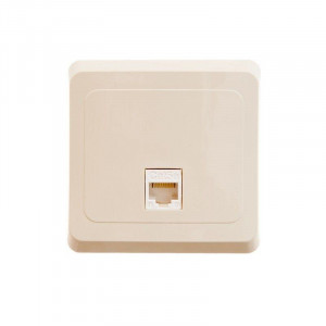 Розетка компьютерная 1-м СП Этюд RJ45 кат.5E крем. SE KOMC-001K