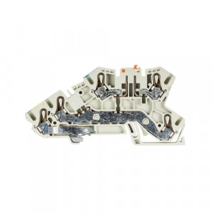 Этажная клемма WKIS 2,5 NTM-D-SL, Этажная клемма с ножевым размыкателем, 2 этажа, тип фиксации провода: пружинный, номинальное сечение: 2,5/4 мм кв., 20A, 400V, ширина: 5 мм, цвет: серый, тип монтажа: DIN35