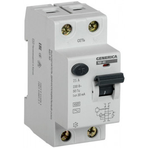 MDV15-2-025-030 Выключатель дифференциального тока (УЗО) 2п 25А 30мА тип AC ВД1-63
