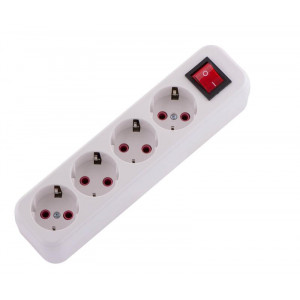 Колодка удлинителя 4-м с заземл. Lila с выкл. 720-0400-402