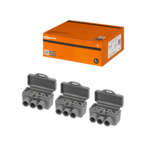 Клемма винтовая изолированная КВИ-3 для Al и Cu проводов (6,0мм2) серая SQ0510-0603