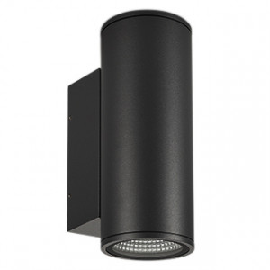 Светильник LGD-FORMA-WALL-TWIN-R90-2x12W Day4000 (BK, 44 deg, 230V) 037251, Накладной настенный светильник 2x12Вт, чёрный алюминиевый корпус, оптическое закаленное стекло. Цвет ДНЕВНОЙ 4000K, св.поток 1720лм, CRI(Ra)>80, угол 44°, свет вверх-вниз. Размер 133x90x220мм. IP54. Питание AC230V, 24Вт, встроенный драйвер.