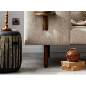 Розетка 1-м СП Etika 16А IP31 250В 2P+E с заземл. защ. шторки немецк. стандарт винтов. клеммы механизм антрацит Leg 672622