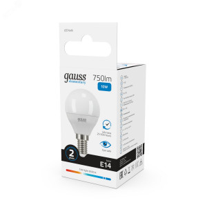Лампа Elementary Шар 10W 750lm 6500K Е14 LED 1/10/100 53130