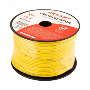 Провод ПГВА 1х1,00мм2, желтый, бухта 100м