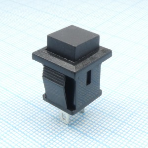 PB-02B-G, Кнопка без фиксации на замыкание 0.5А 250В квадратная -черный-