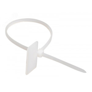 Хомут кабельный ХП1 3х200 бел. с таб. 25х15 (уп.100шт) UHH61-3-200-100