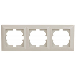 Рамка для розеток и выключателей Solo 4-503-02 на 3 поста, СУ, слоновая кость Б0043418