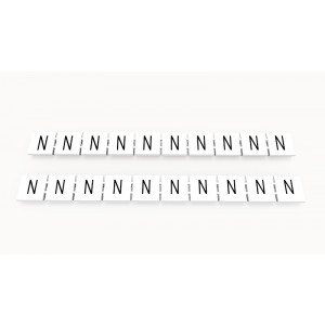 Маркировка (в кассетах) ZB10-10P-19-191Z(H), Кассета с маркировочными шильдиками, для клемм сечением 10 мм.кв., верхняя, 10 шильдиков, нанесенные символы: N, с вертикальным расположением, размер шильдика: 9,3 x 10,7 мм, цвет: белый