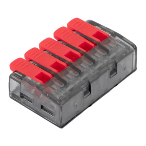 Строительно-монтажная клемма СМК 221-615 с рычагом 5 отверстий 0.5-4.0(6) мм2 EKF PROxima plc-smk-221-615