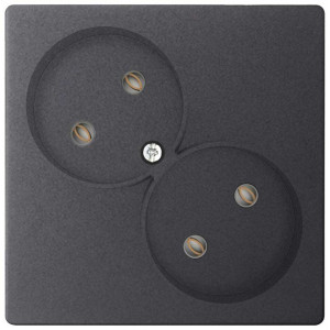 Розетка 2-м СП 24 16А IP20 2х2P без защ. шторок механизм графит 2450457-038
