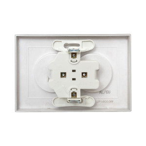 Механизм розетки двойной, 16А, без заземления, без шторок, с рамкой, шампань Эпика EKF UP1-SOC-200