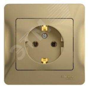 Розетка 1-м СП Glossa 16А IP20 с заземл. в сборе титан SE GSL000442