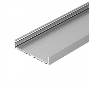 Профиль ARH-POWER-W150-2000 ANOD 036368, Алюминиевый анодированный профиль для светодиодных лент и линеек. Габаритные размеры (LхWхH): 2000x153x32 мм. Ширина площадки для ленты 144 мм. Экраны, заглушки и другие аксессуары приобретаются отдельно. Цена за 1 метр.