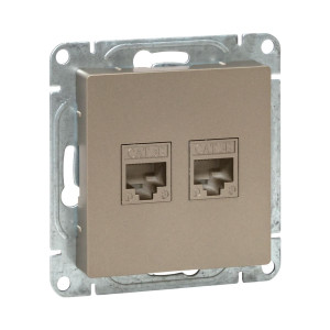 Механизм розетки RJ45 - 2шт, (cat5), шампань Эпика EKF UP1-SOC-2RJ45-5