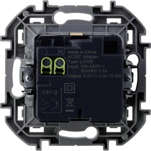 Зарядное устройство с двумя USB разьемами A C 240В/5В 3000мА INSPIRIA слоновая кость 673761