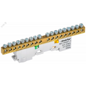 TEKFOR Шина PE земля неизолированная на универсальном держателе 6х9-18-Ж IEK TF-NN10-18-DL-K05