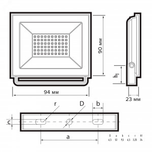 Прожектор светодиодный СДО-20 20Вт 6500К 1600Лм IP65--ФАZА 5047266
