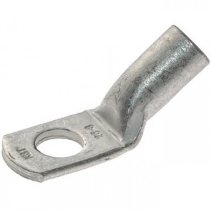 Наконечник кабельный ТМЛС (45*)25-8, Наконечник кабельный медный луженый стандарта «КВТ» кольцевой М8 с хвостовиком под 45° для опрессовки проводов сечением 25 мм2