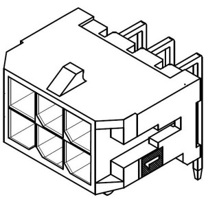 43045-1801, Проводные клеммы и зажимы MicroFit 3.0 RA Hdr TH DR 15Au 18Ckt