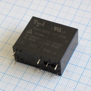 TRIH-5VDC-SD-2CM-R, миниатюрное 5VDC, 5А, 2переключения