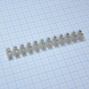 Колодка клеммная PA12-6A-6mm U-Type, Колодка клеммная 400В 6А 12 клемм