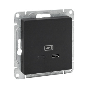 Механизм розетки USB-С, быстрая, ч-рная Эпика EKF UP1-SOB-USBCF