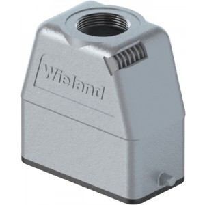 Крышка разъема 76.352.2535.1, Крышка разъема на кабель, типоразмер 16A, с уплотнителем, 1 отверстие с резьбой для кабельных вводов M20x1,5, с верхним расположением, без защелки (упоры под одну защелку), материал корпуса: алюминиевый сплав