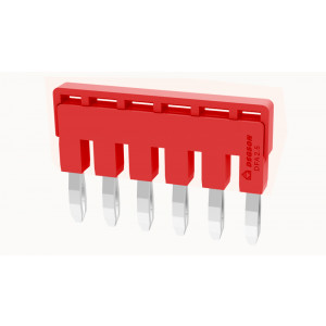 Соединительная перемычка DFA2.5-06P-16-00Z(H), Соединительная перемычка, 6 полюсов, изолированная, вилочная, для клемм: DC2.5, цвет: красный