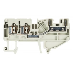 Клемма для разъемов WKF 2,5 D2/8113/35, Клемма для подключения внешнего разъема, тип фиксации провода: пружинный, номинальное сечение: 2,5 мм кв., 16A, 250V, ширина: 5 мм, цвет: серый, тип монтажа: DIN35