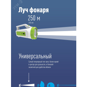 Фонарь аккумуляторный LED 3Вт + 16SMD2835 3 режима аккум. 4В 1.2А.ч KOCAccu678Ex