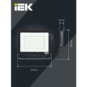Прожектор светодиодный СДО 06-70 6500К IP65 черн. IEK LPDO601-70-65-K02