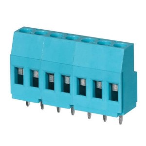 TB009-508-07BE, Фиксированные клеммные колодки Terminal block, screw type, 5.08 , horizontal, 7 poles, CUI Blue, slotted screw, PCB mount