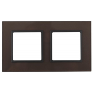 14-5102-13 Рамка на 2 поста, стекло, Elegance, бронза+антр (5/50/1200) Б0034493