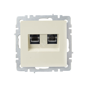 Розетка компьютерная двойная СП RJ45 кат.5E BRITE РК10-2-БрКр беж. BR-K20-1-K10