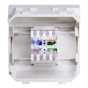 Розетка компьютерная 1-м СП 2мод. Brava RJ45 кат.5E бел. 76655B